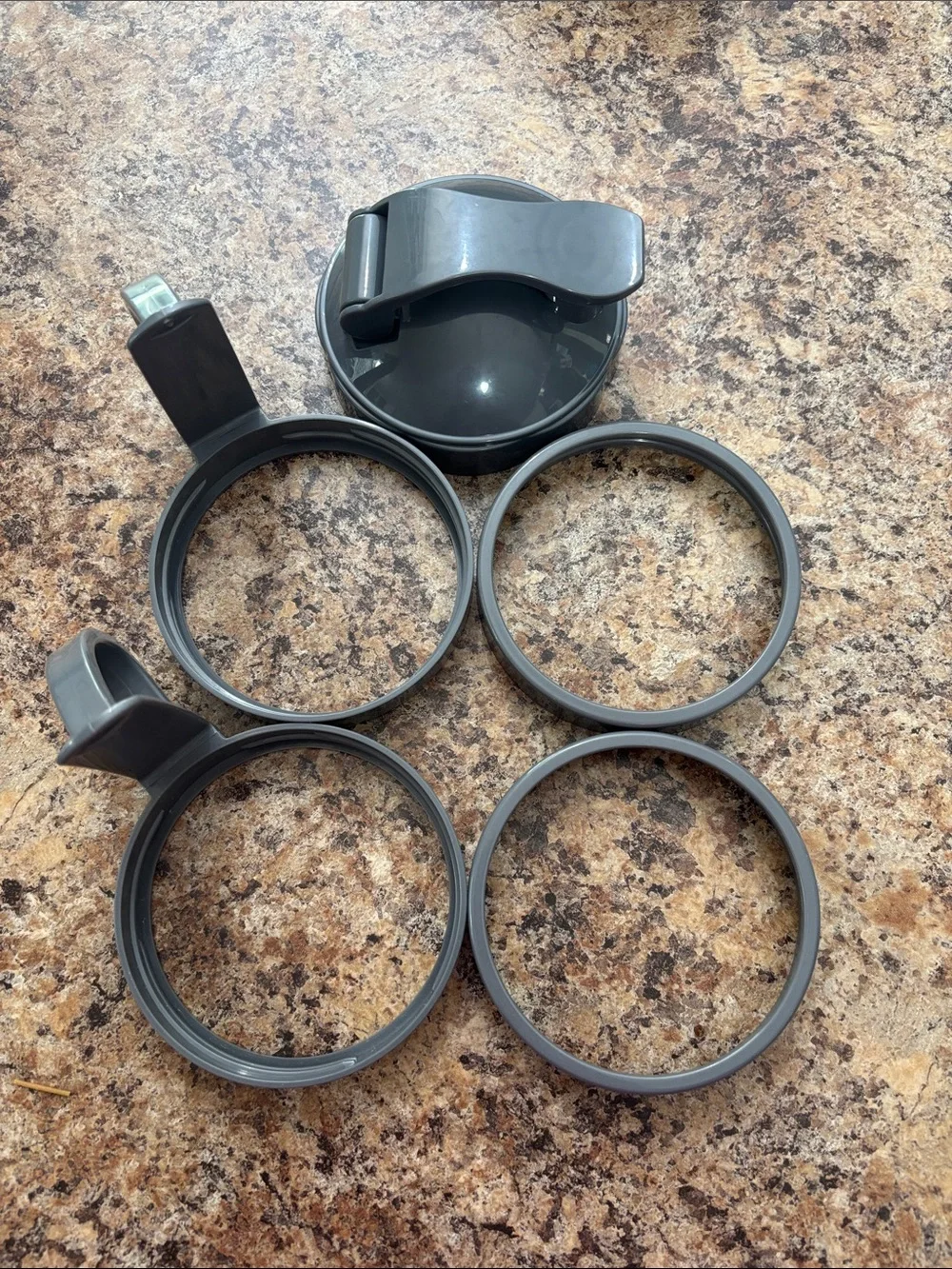 Nutribullet Gray Kitchen Ring Set with Pour Spout - Replacement Kitchen Tool